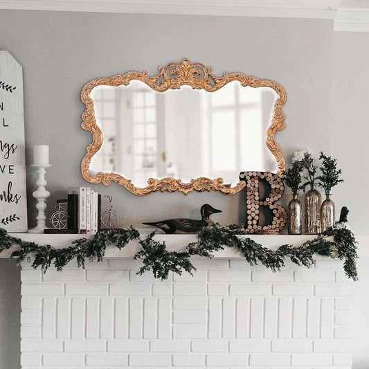 Antiqued Talida 27 X 38 Inch Gold Leaf Wall Mirror-1