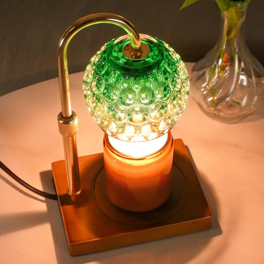 Verdant Emerald Glass Candle Warmer Lamp With Timer-1