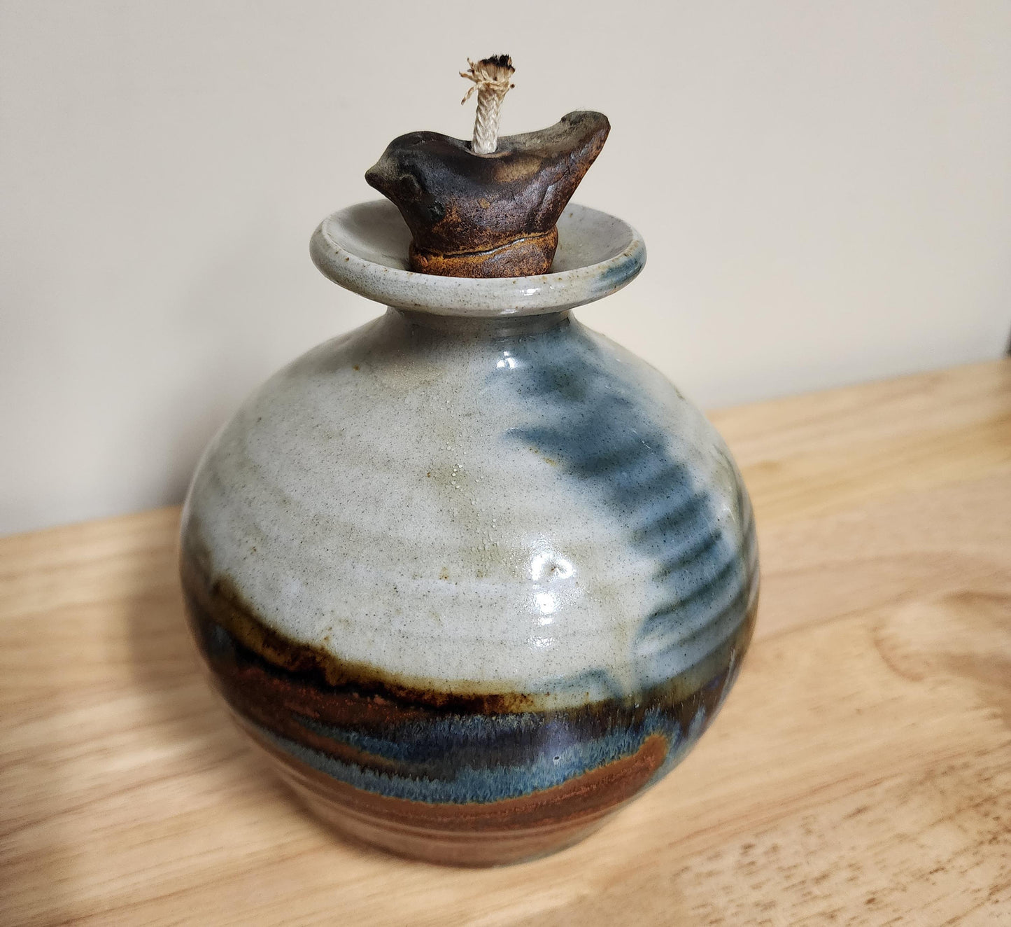 Vintage Rob Grimes Oil Lamp Pottery