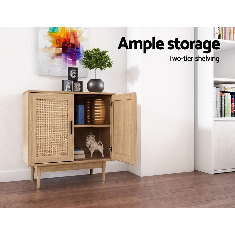 NNEDSZ Rattan Buffet Sideboard Cabinet Storage Hallway Table Kitchen Cupboard-4