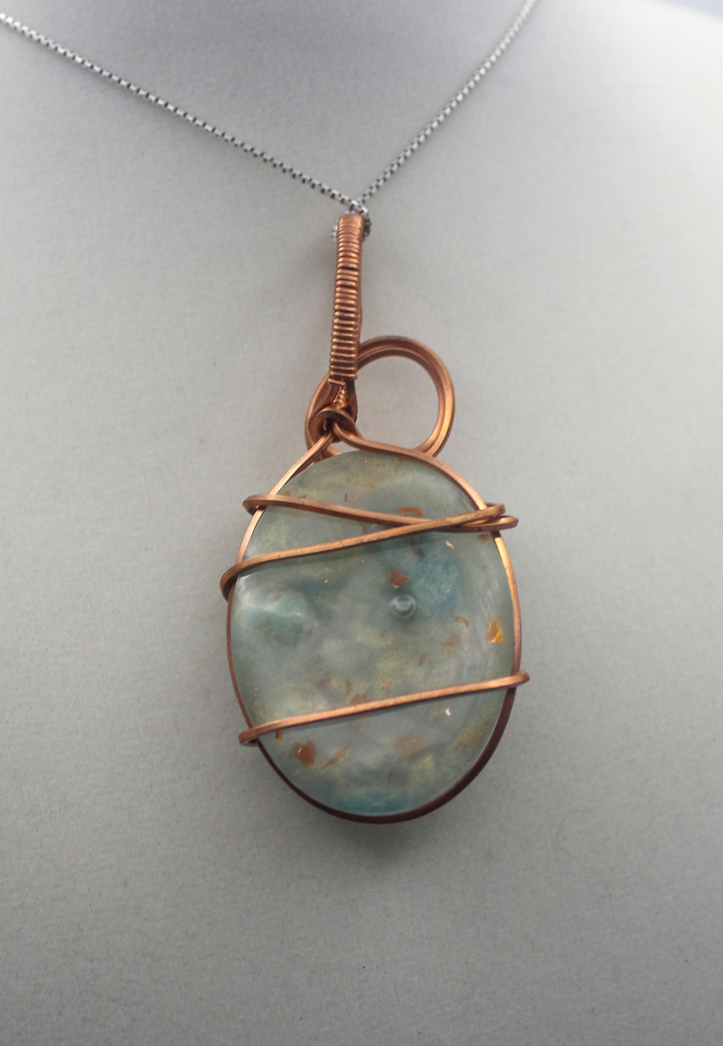 Raw Copper & Amazonite Pendant Necklace