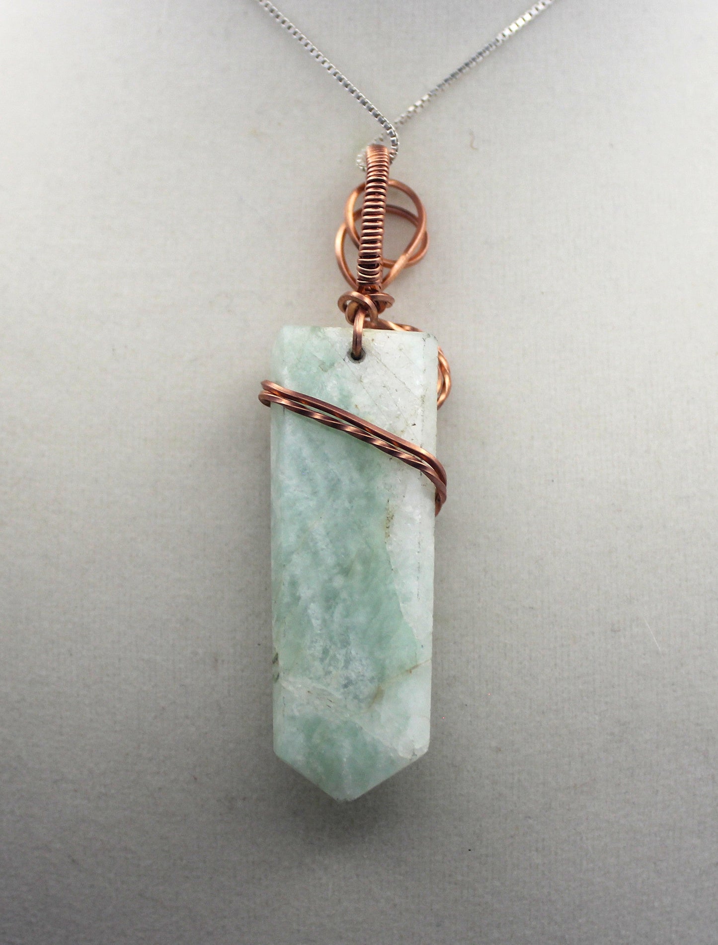 Raw Copper & Drilled Amazonite Tiger's Eye Pendant Necklace