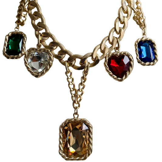 French Jeweled Chain Necklace | Charm Belt