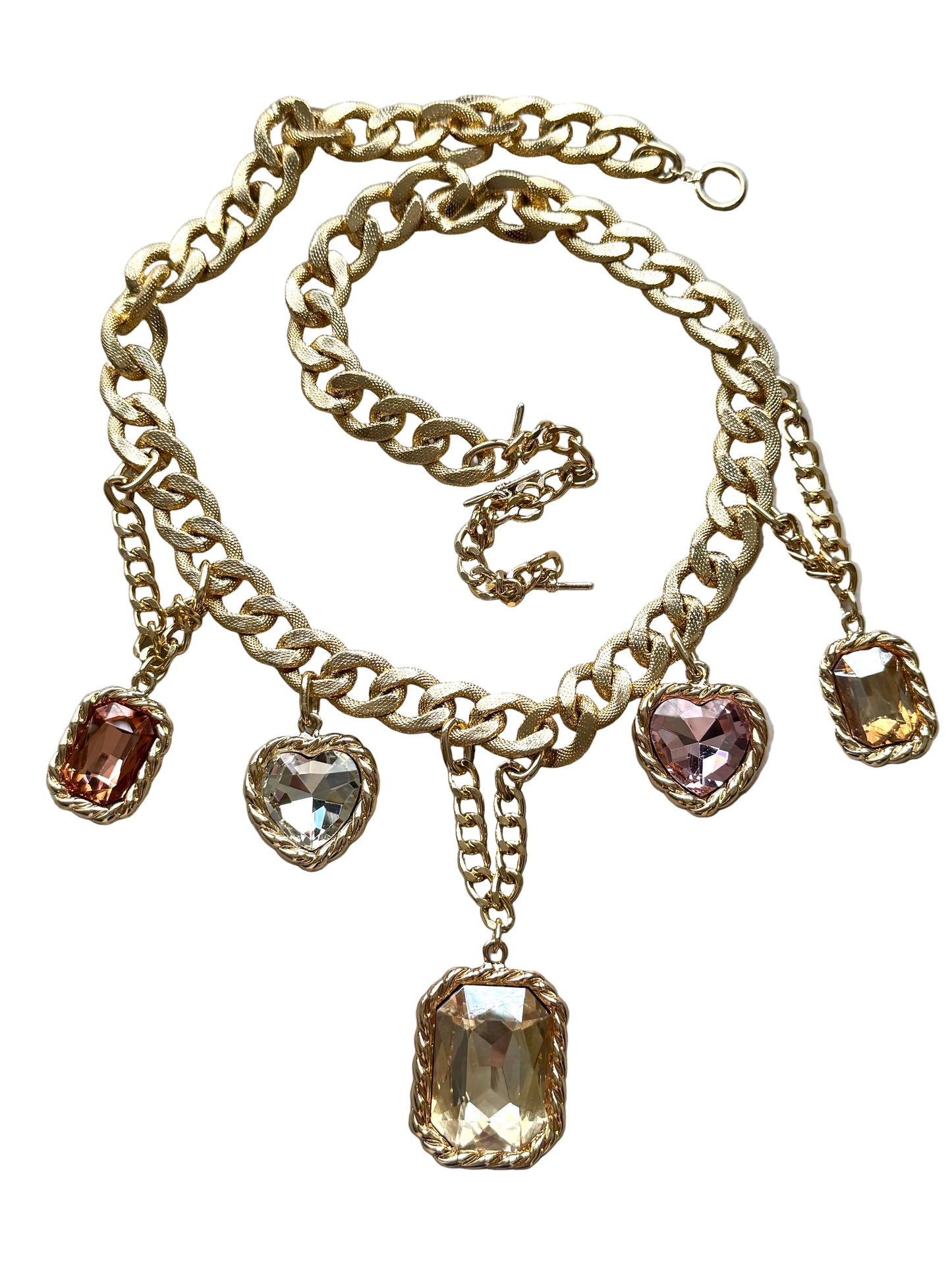 French Jeweled Chain Necklace | Charm Belt
