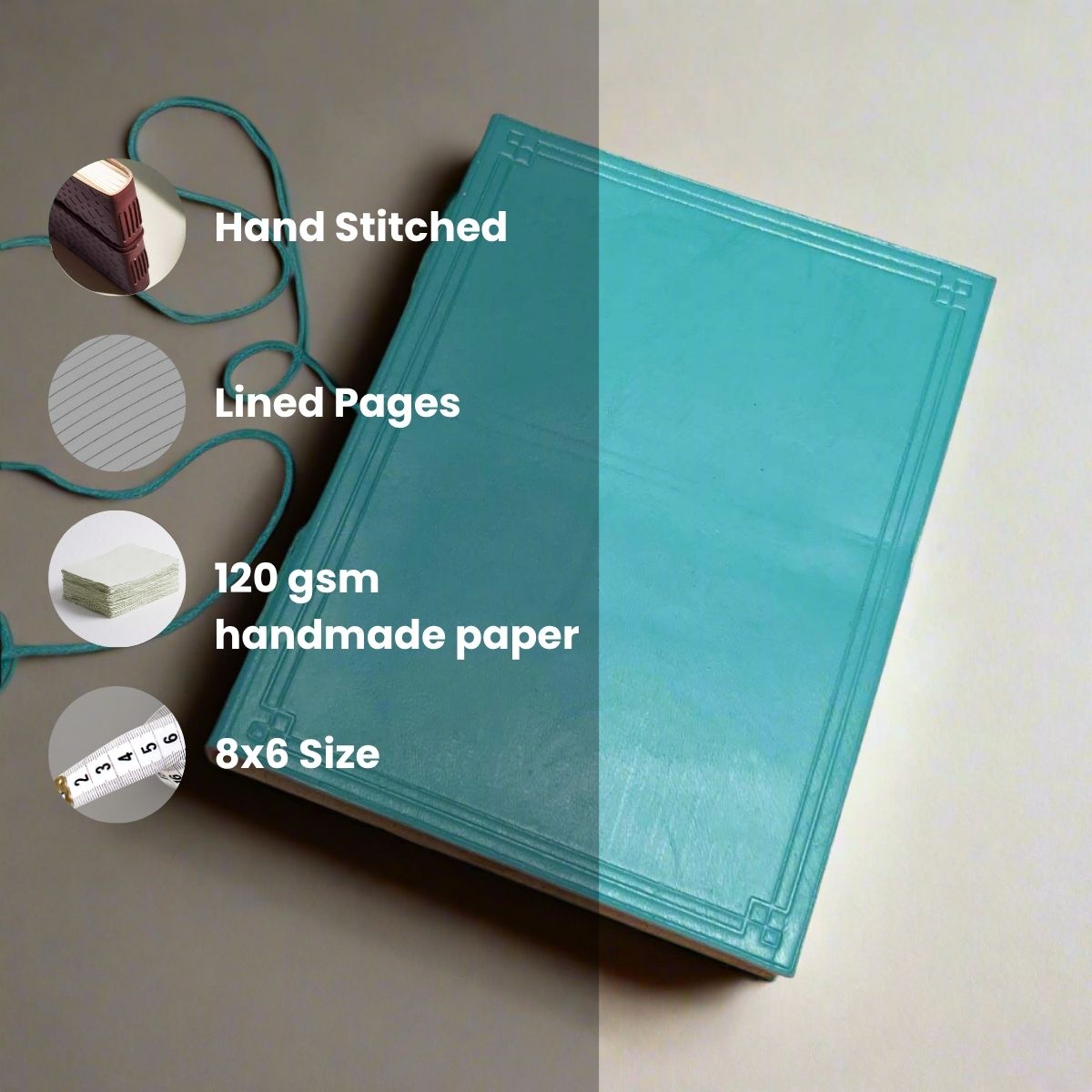 Handmade Leather Journal | Lined Pages
