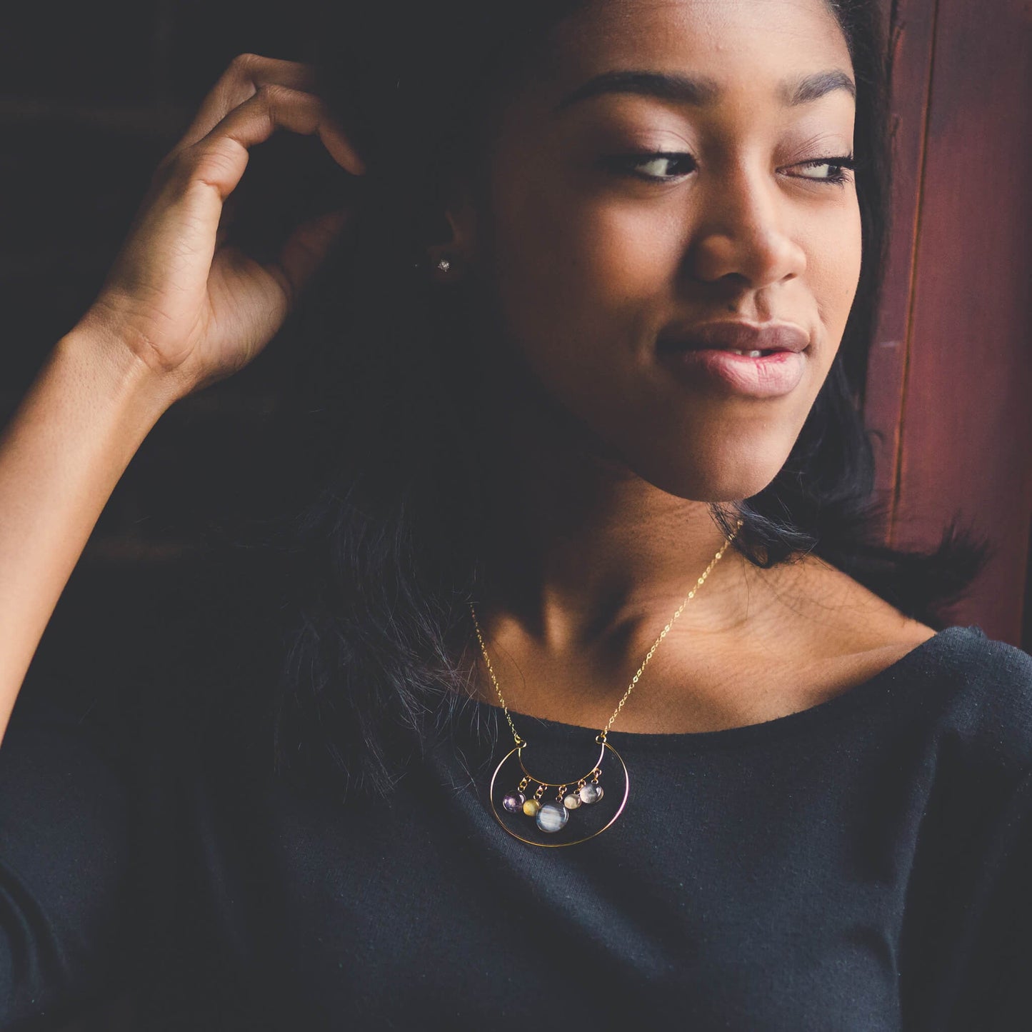Handmade Galilean Moons of Jupiter Statement Necklace
