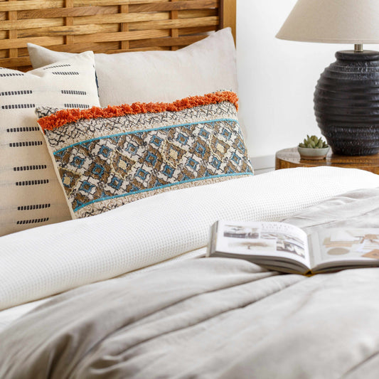 Melvindale Boho Diamond Pattern Lumbar Pillow-0