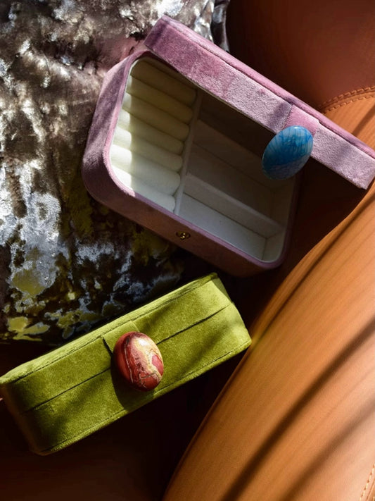 Jewelry Case | Vintage Velvet Accessory Box | Organizer