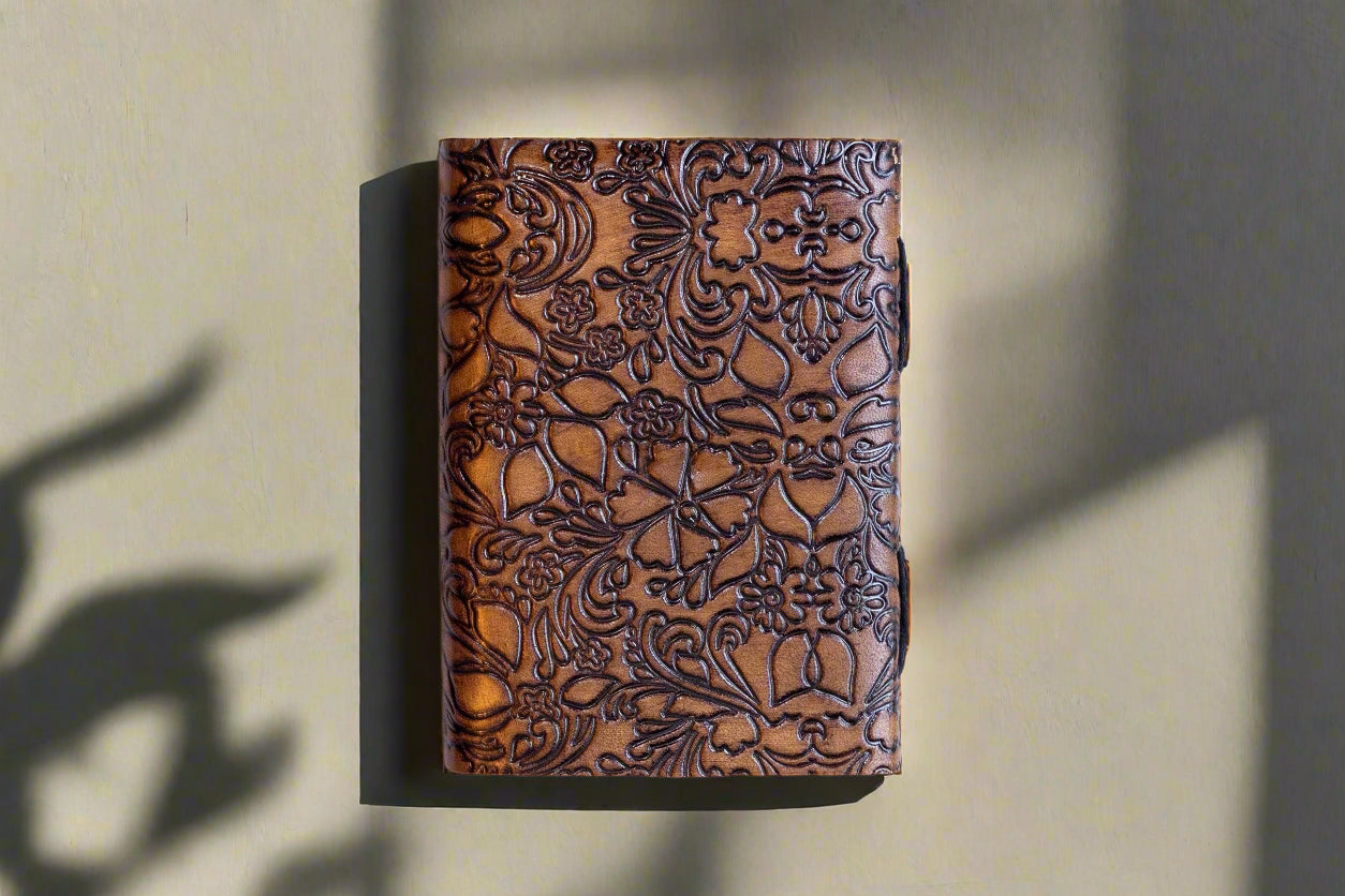 Floral Embossed | Handmade Leather Latch Journal
