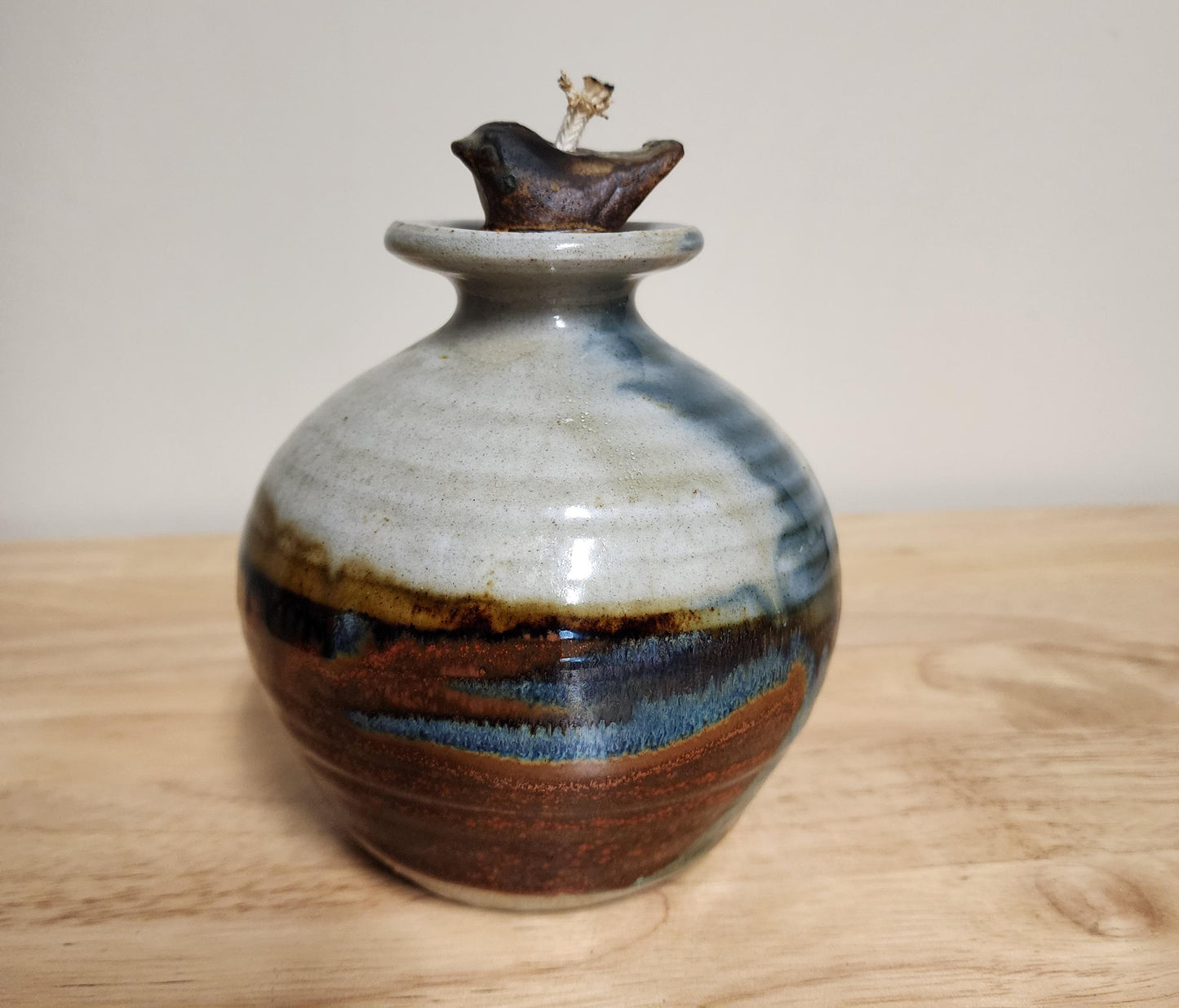 Vintage Rob Grimes Oil Lamp Pottery