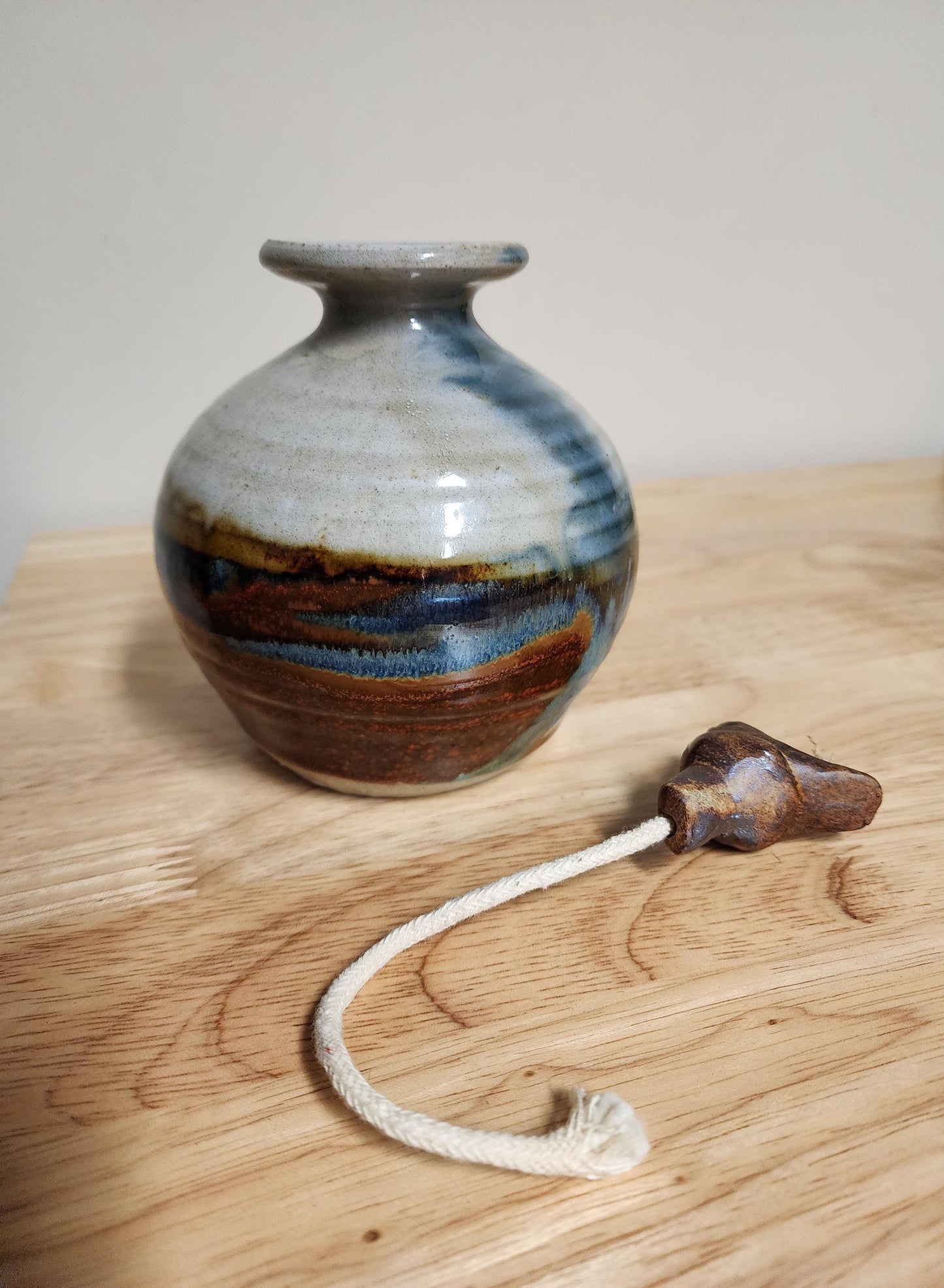 Vintage Rob Grimes Oil Lamp Pottery