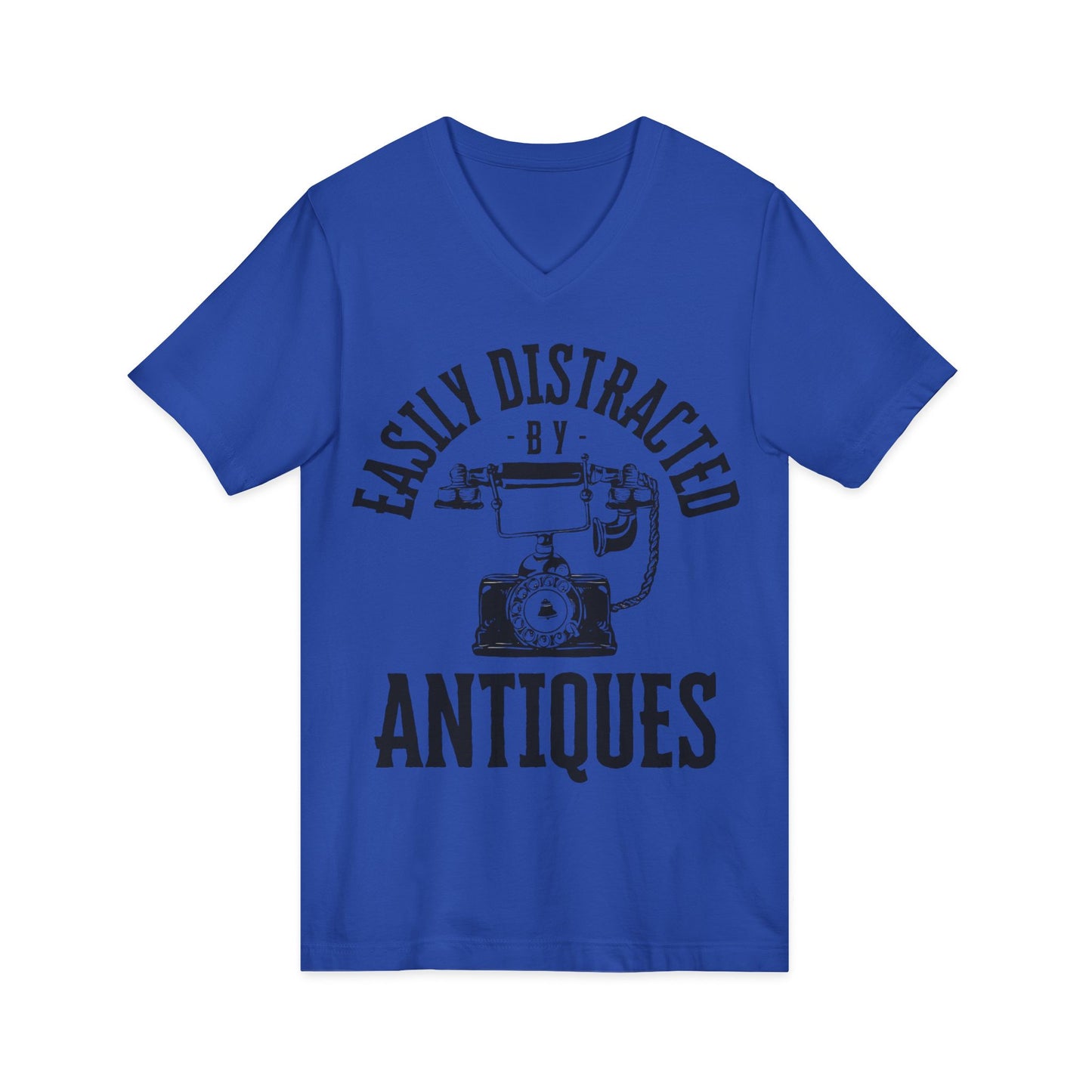 Easily Distracted by Antiques Short Sleeve V-Neck Tee