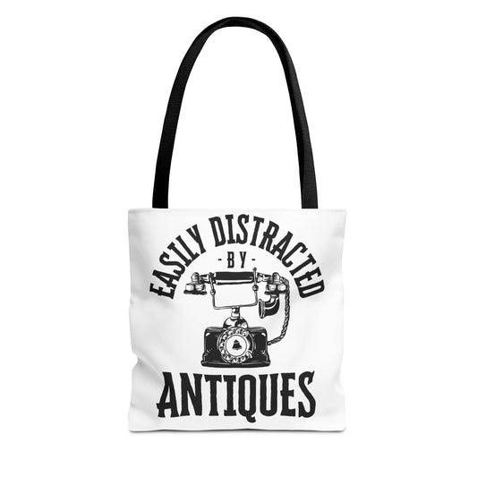 Easily Distracted by Antiques Tote Bag