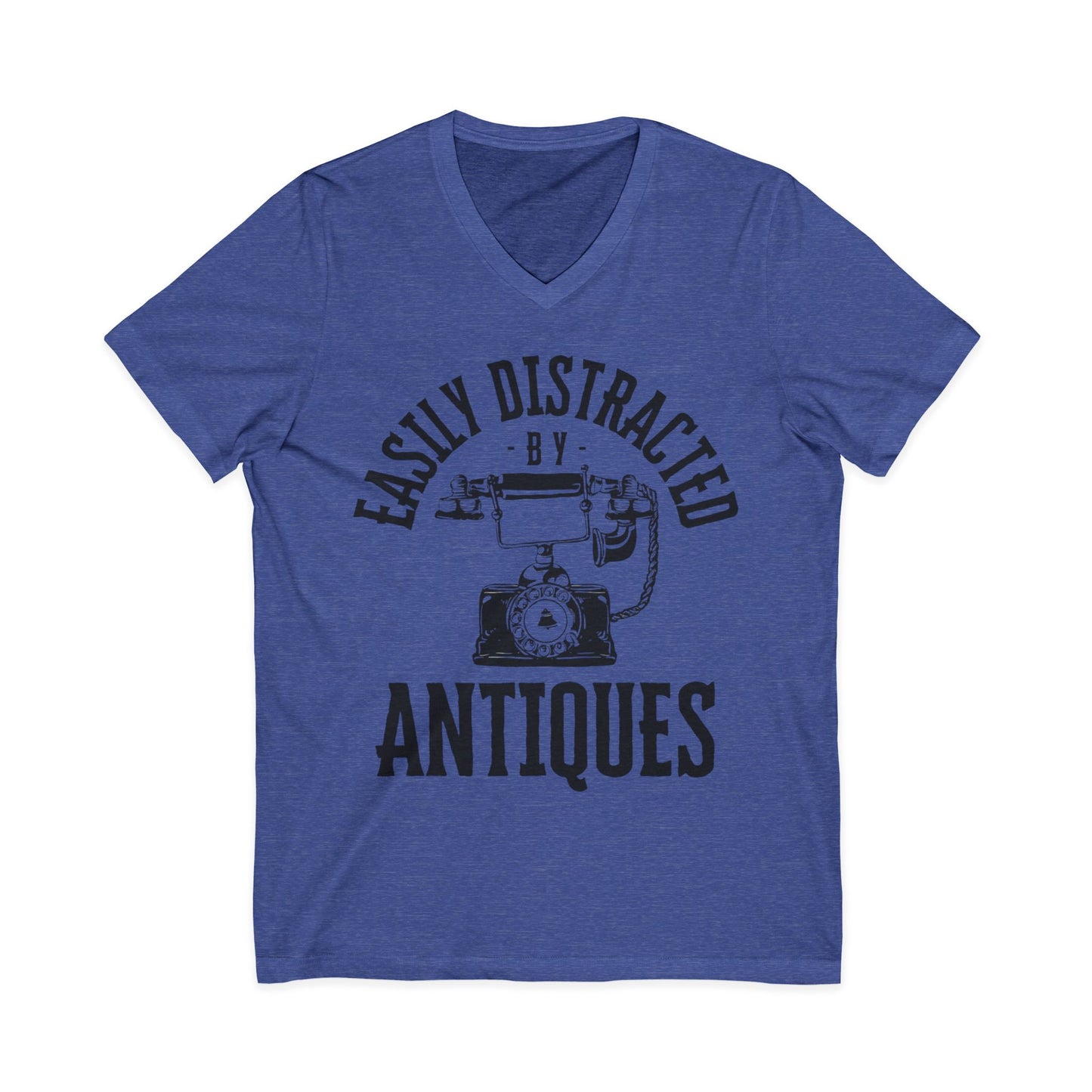 Easily Distracted by Antiques Short Sleeve V-Neck Tee
