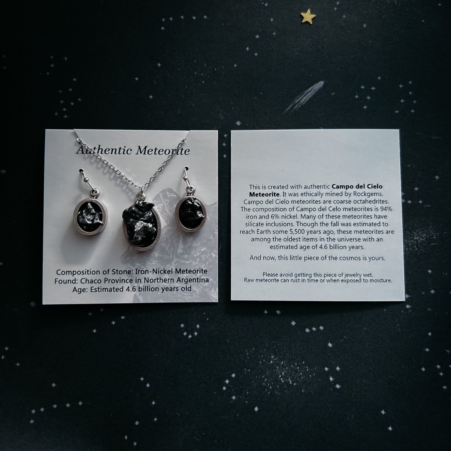 Handmade Small Teardrop Meteorite Pendant