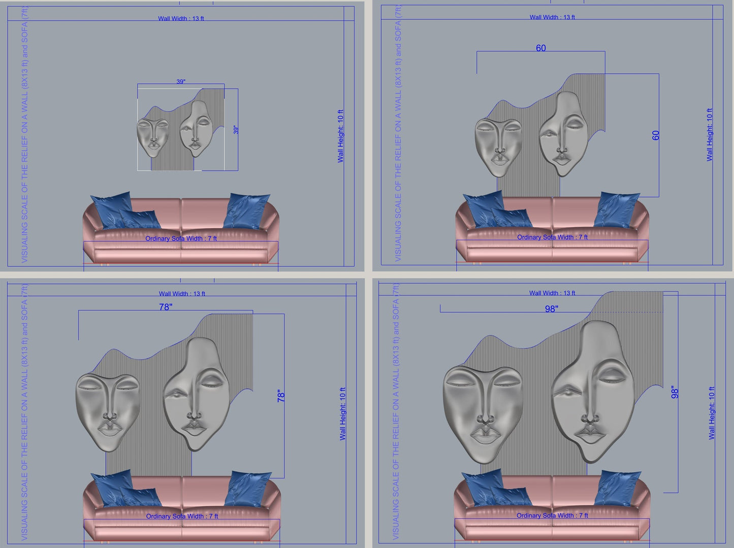 Wabi-Sabi 3D Face Wall Relief Art