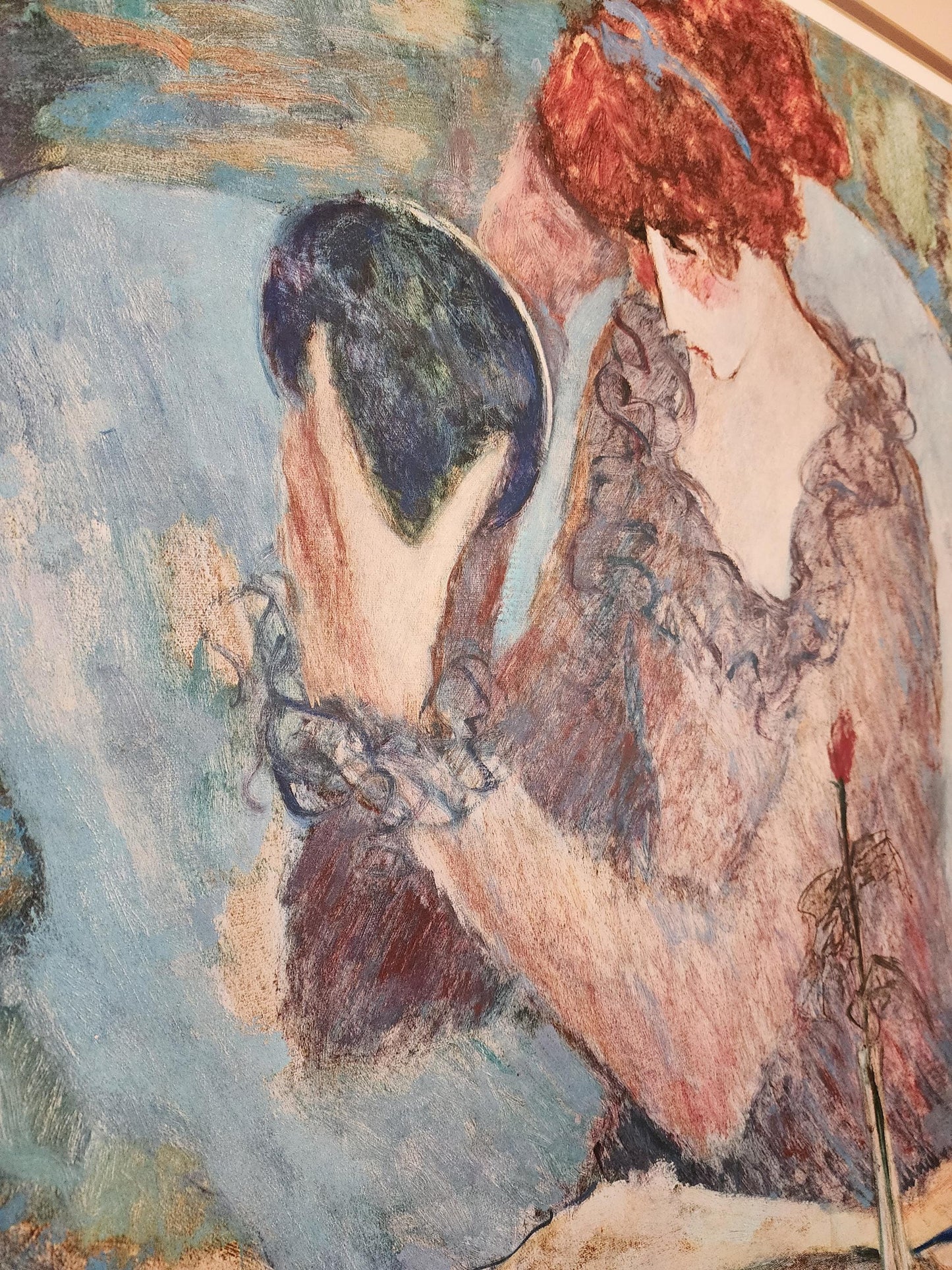 Lady with Mirror- Lithograph Print by Barbara Wood
