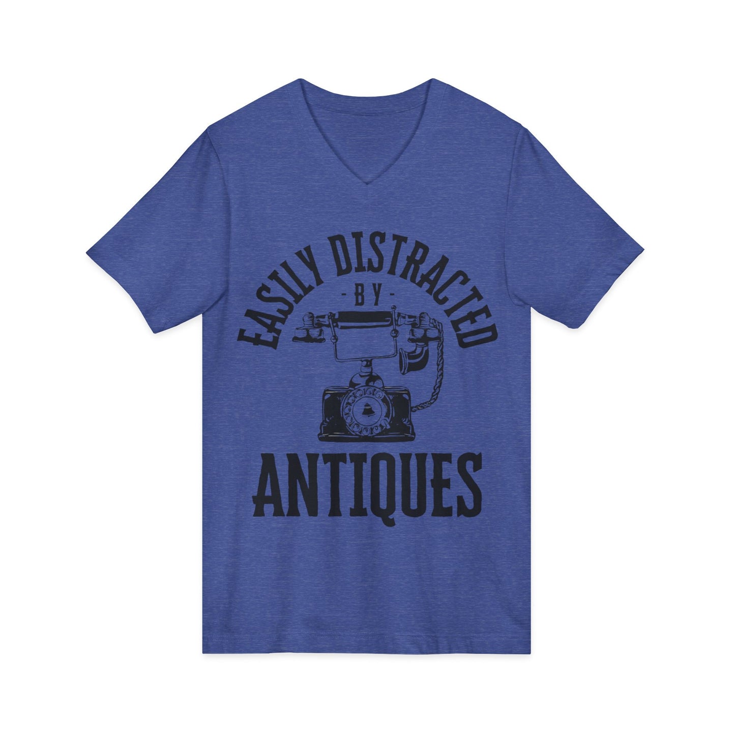 Easily Distracted by Antiques Short Sleeve V-Neck Tee