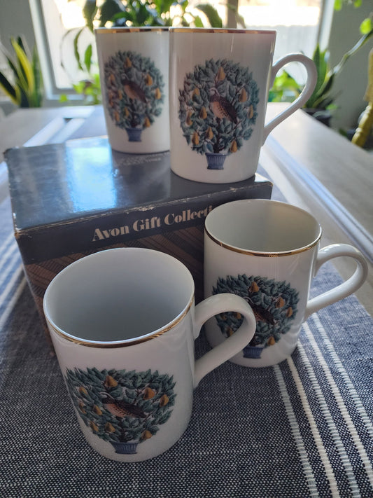 Vintage Avon 12 Days of Christmas Mugs