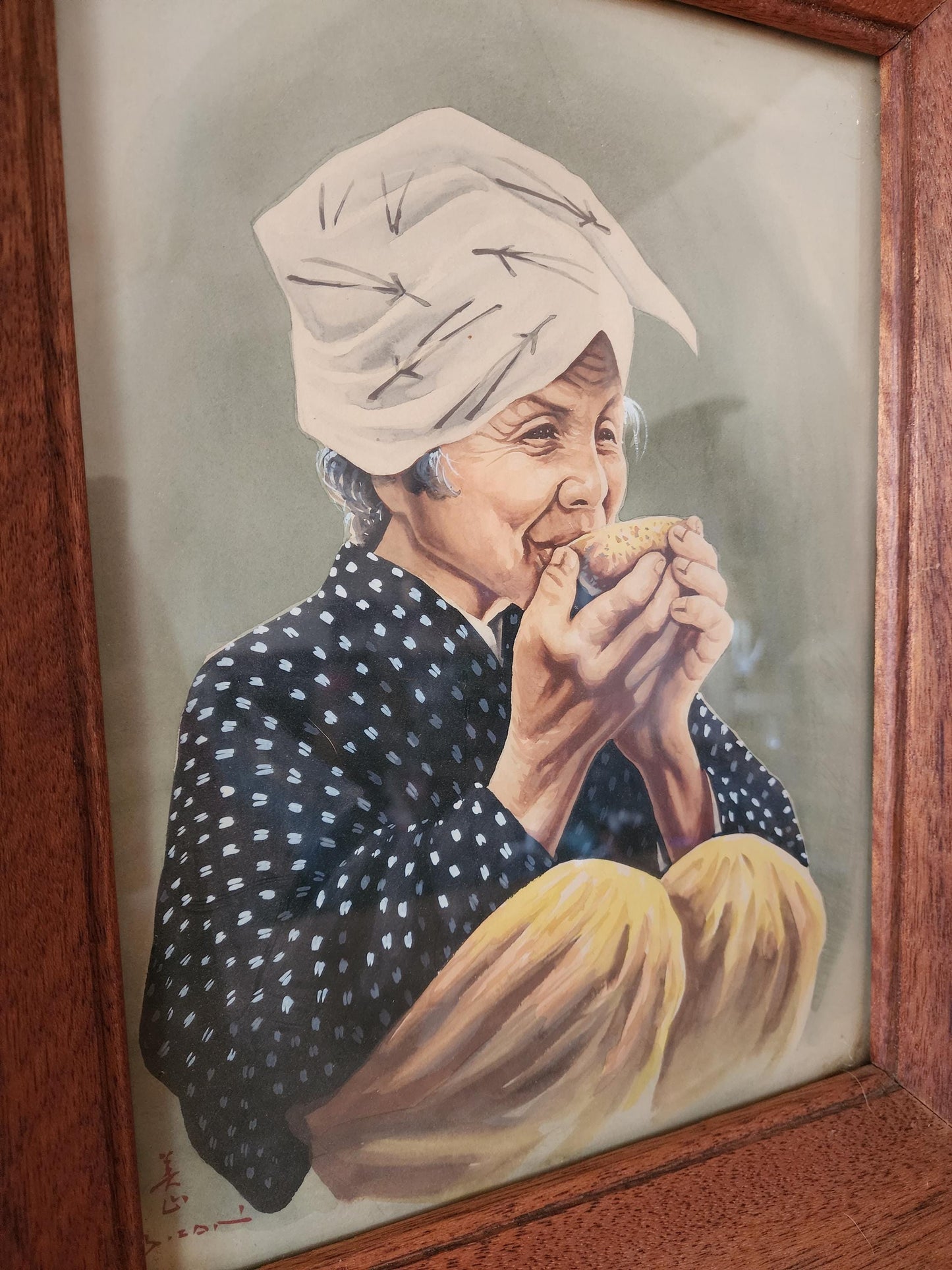 Elderly Japanese Woman Drinking Tea Portrait