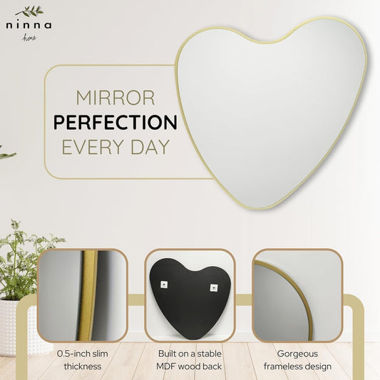 26 Inch Irregular Heart Wall Mirror For Home Decor-1