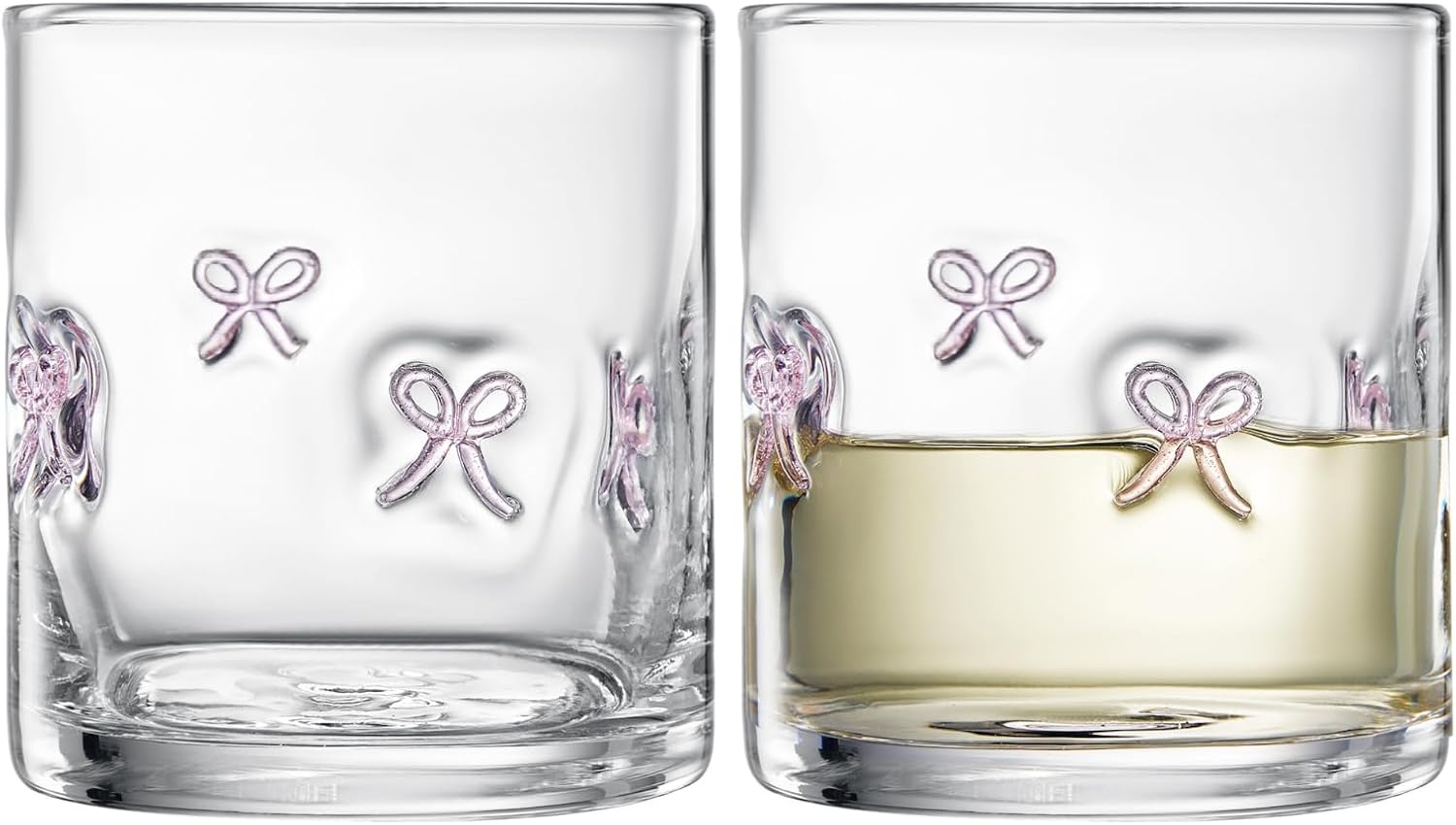 Coquete Bowtie Cocktail Juice Glass | Set of 2 | Blush Pink-0