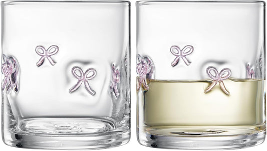 Coquete Bowtie Cocktail Juice Glass | Set of 2 | Blush Pink-0