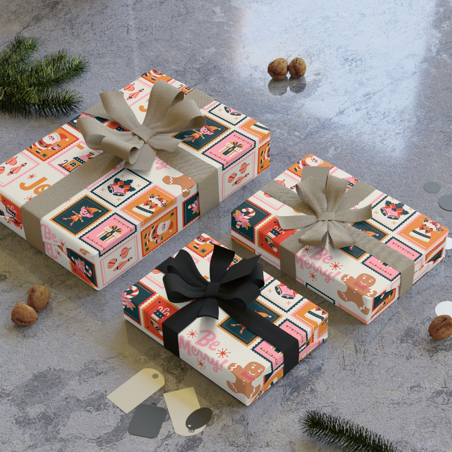 Retro Holidays Gift Wrapping Paper