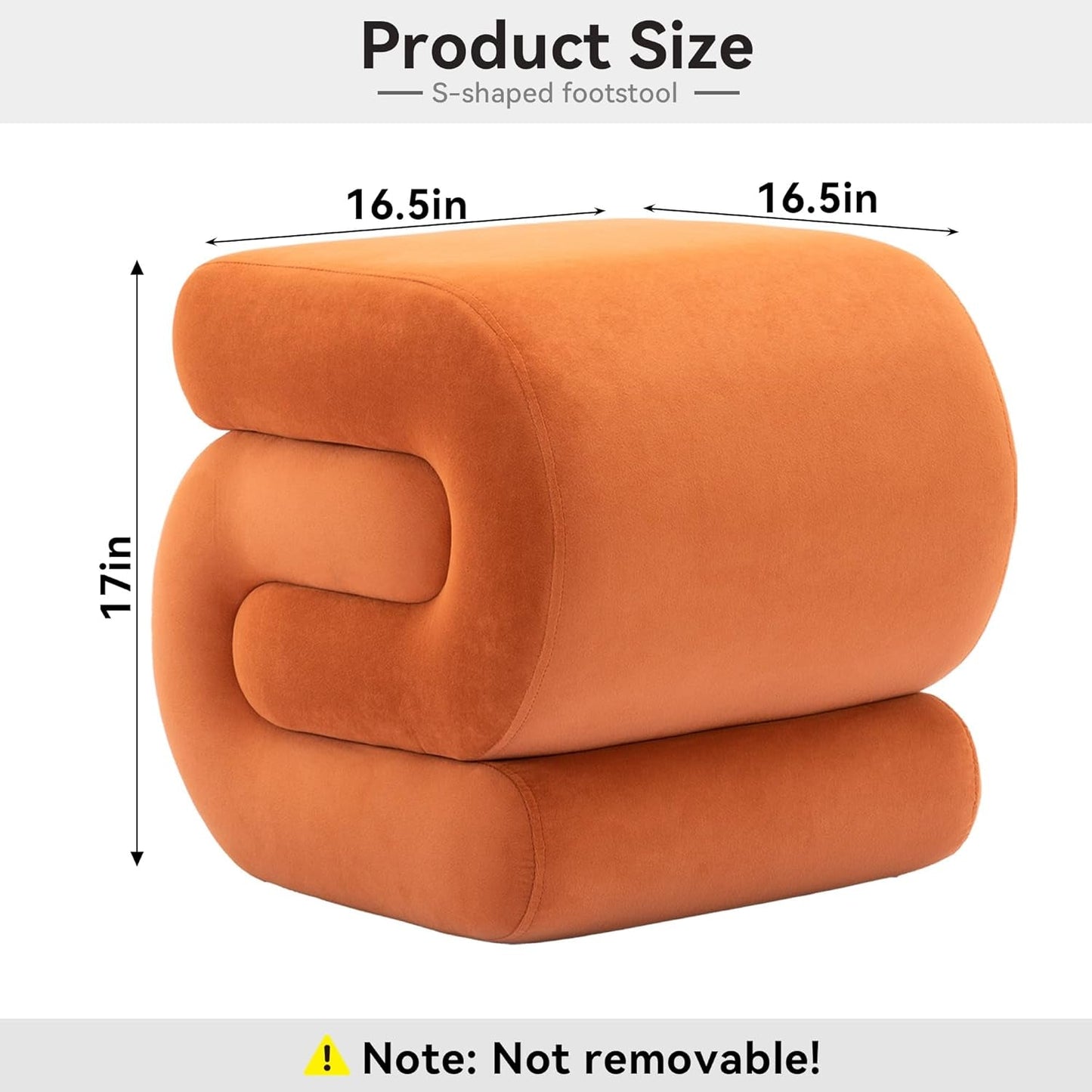 Orange Contemporary S Shape Ottoman