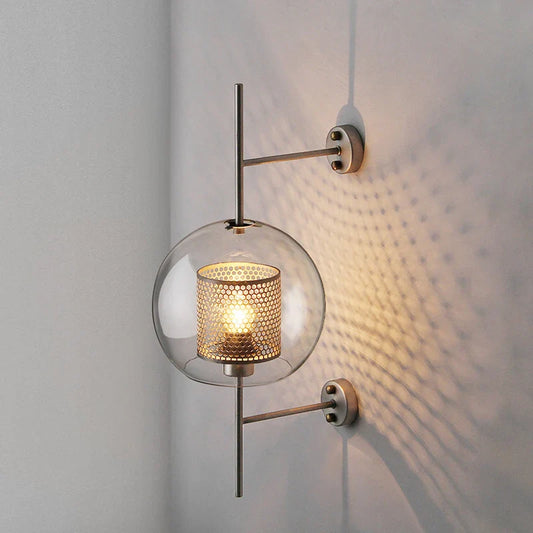 Retro Industrial Glass Ball Wall Sconce