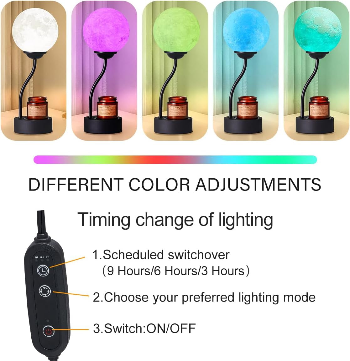 Energy Efficient Candle Warmer Lamp 7 Colors Moonlight-1