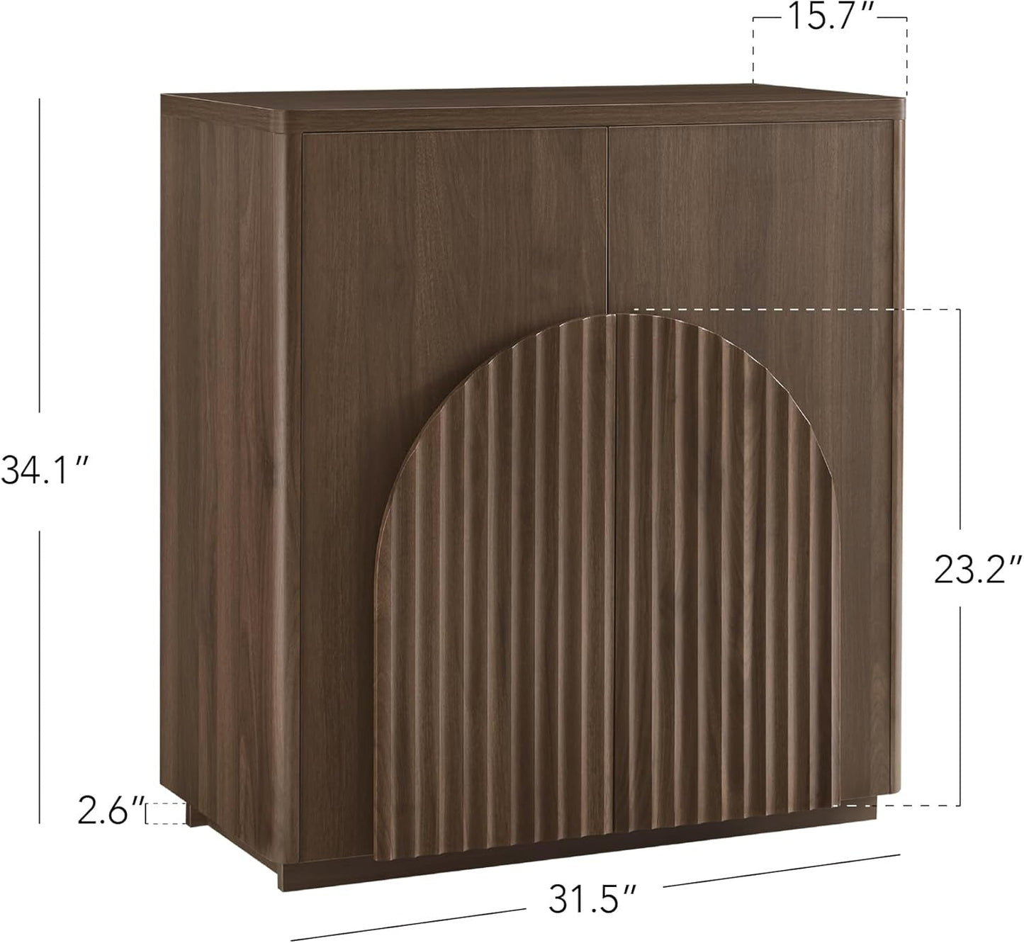 Walnut Sideboard Buffet Cabinet | Wave Pattern Doors
