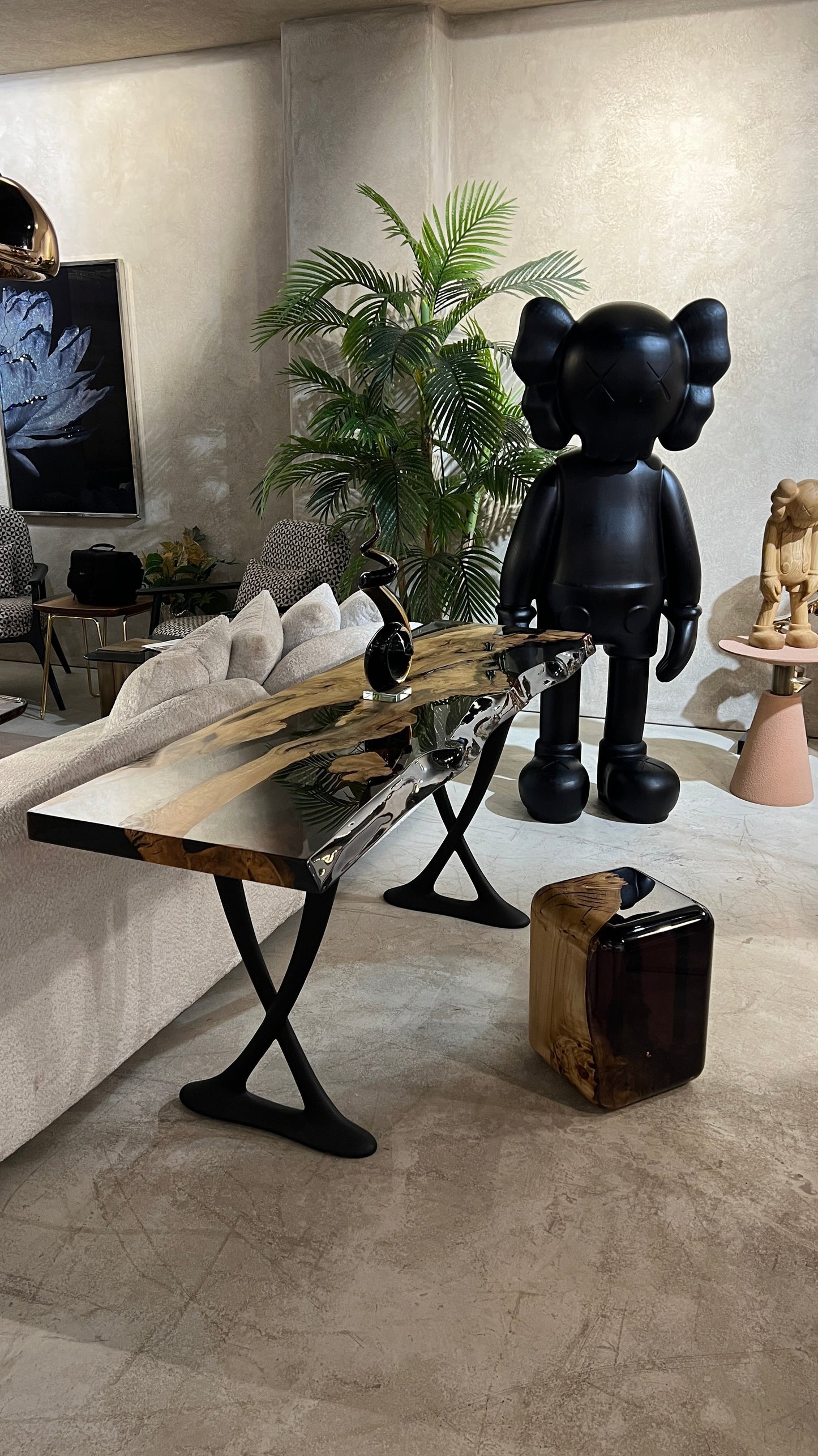 Resin Live Edge Console Table | Linden Wood | Foyer | Entryway