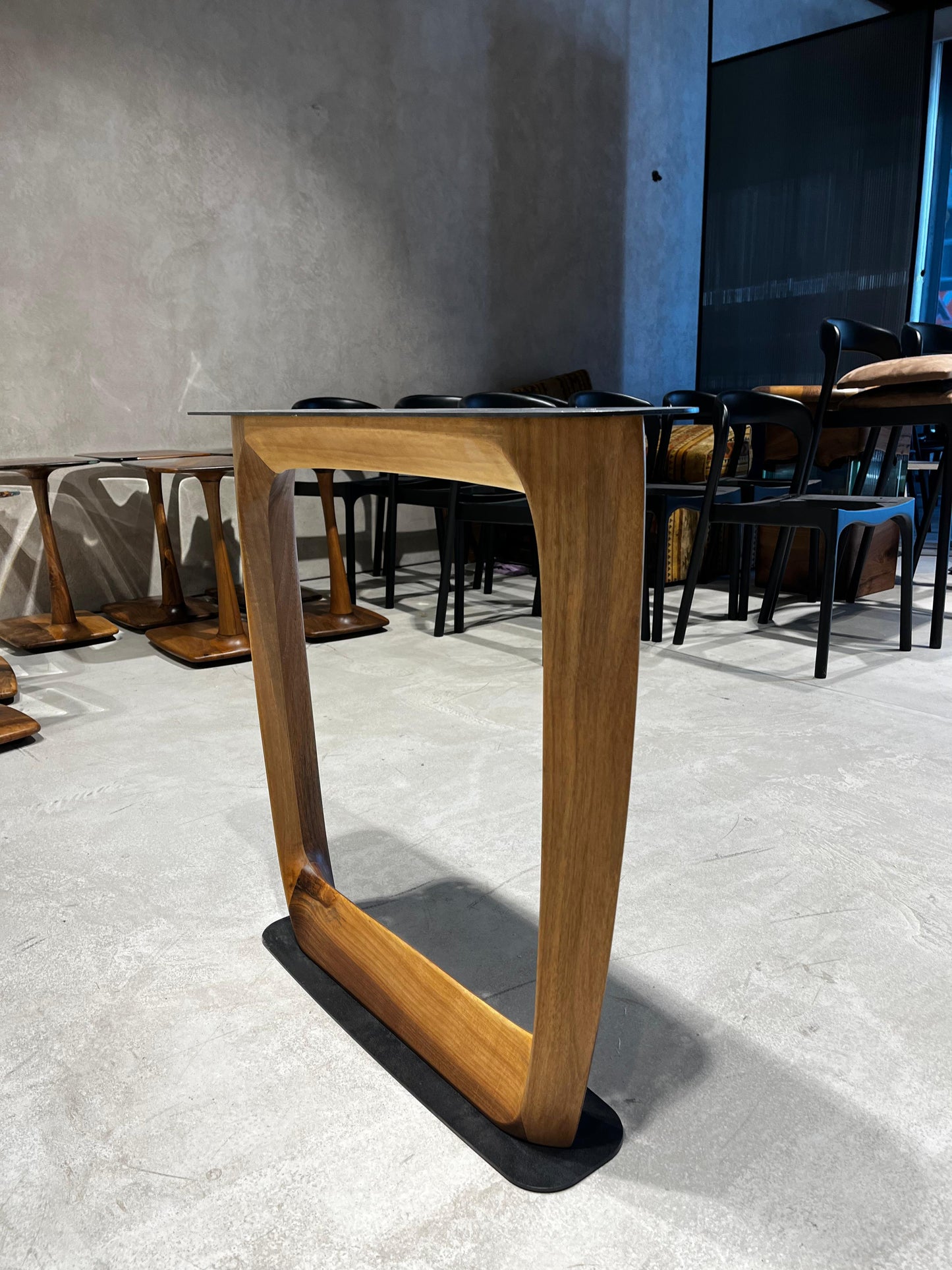 Epoxy Resin River Dining Table | Walnut Wood Leg