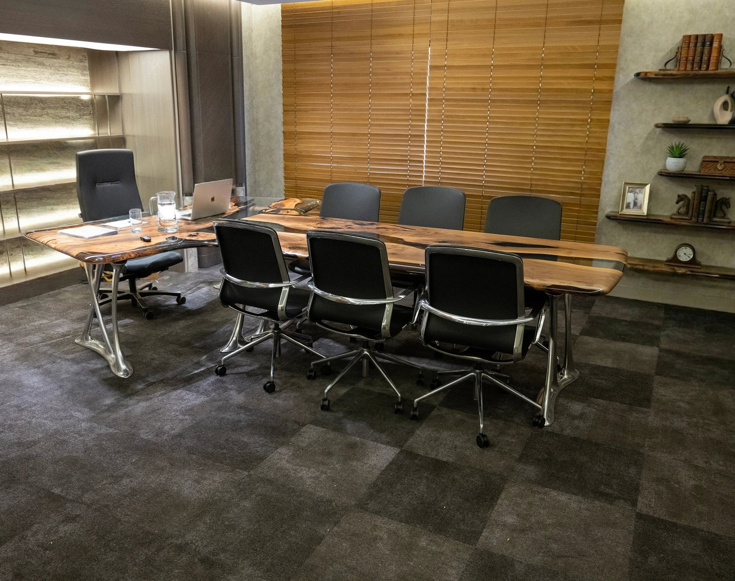 Luxury Walnut & Epoxy Executive Desk