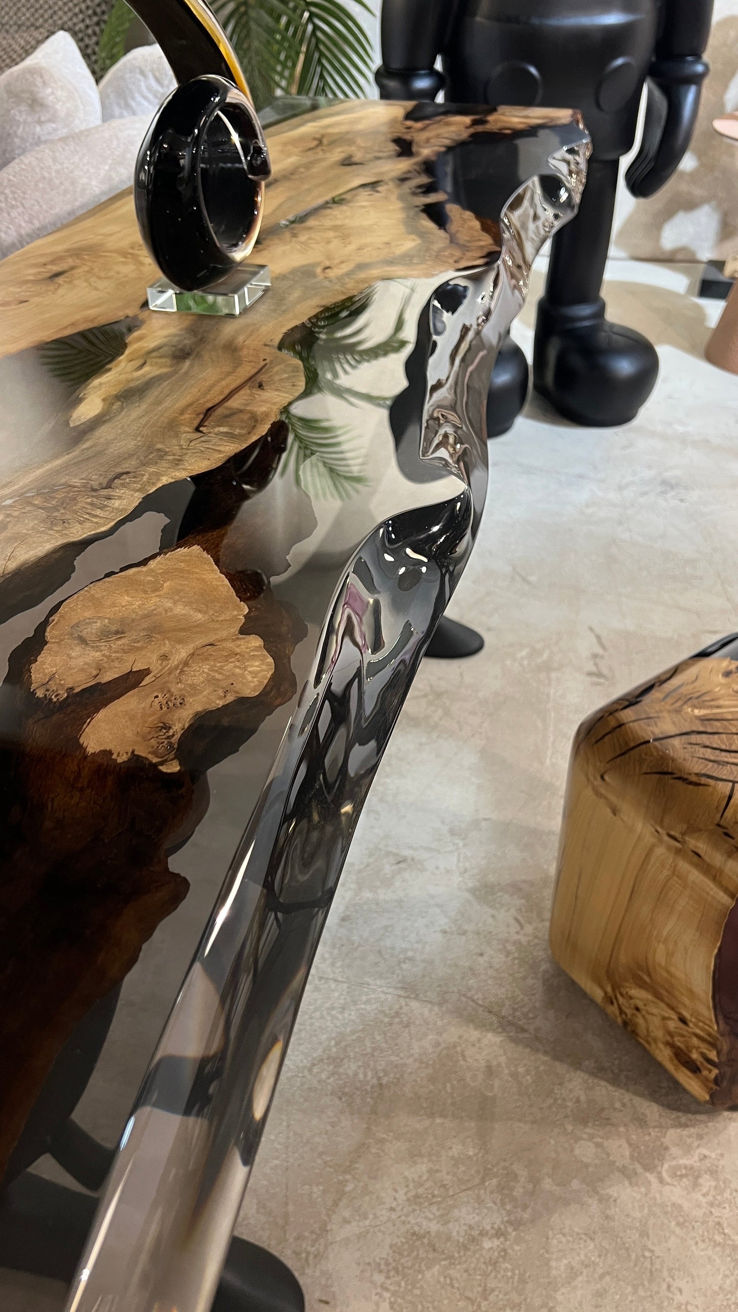 Resin Live Edge Console Table | Linden Wood | Foyer | Entryway