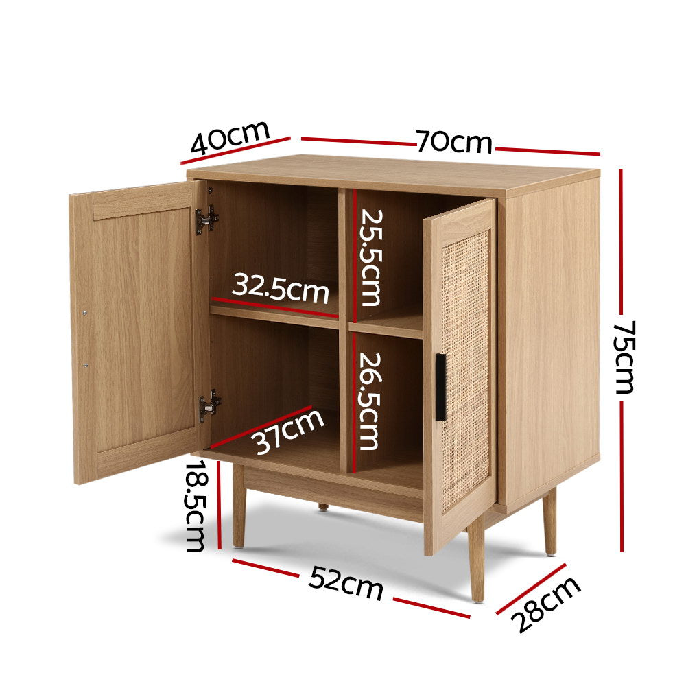 NNEDSZ Rattan Buffet Sideboard Cabinet Storage Hallway Table Kitchen Cupboard-1
