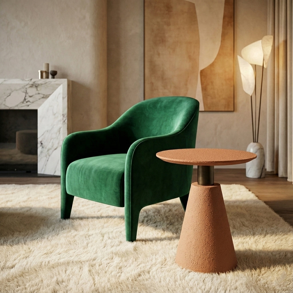 Textured Minimalist Side Table Set