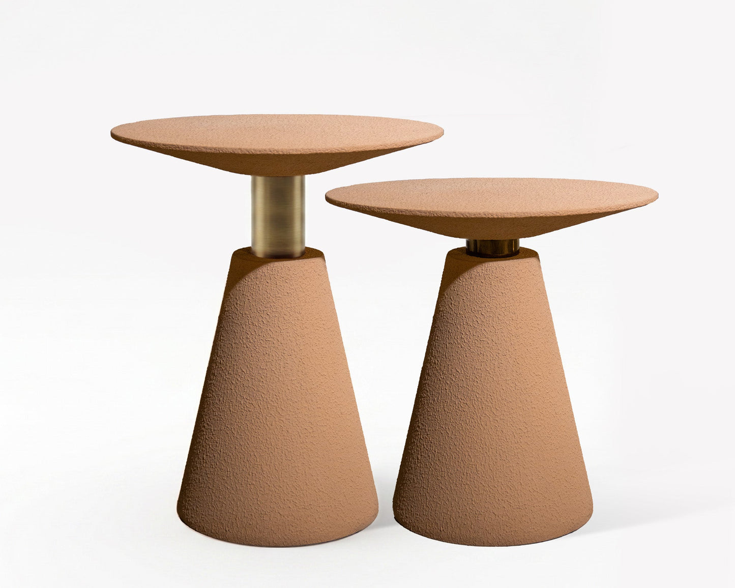 Textured Minimalist Side Table Set
