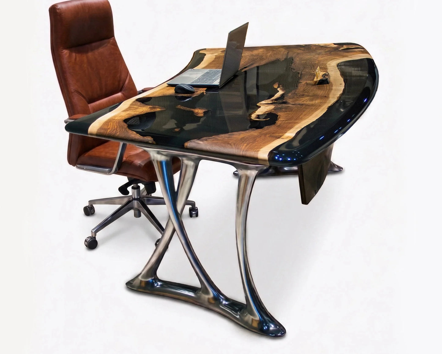 Luxury Walnut & Epoxy Executive Desk