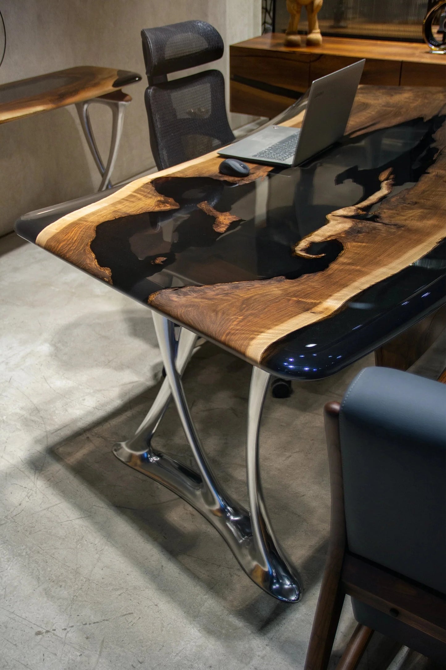 Luxury Walnut & Epoxy Executive Desk