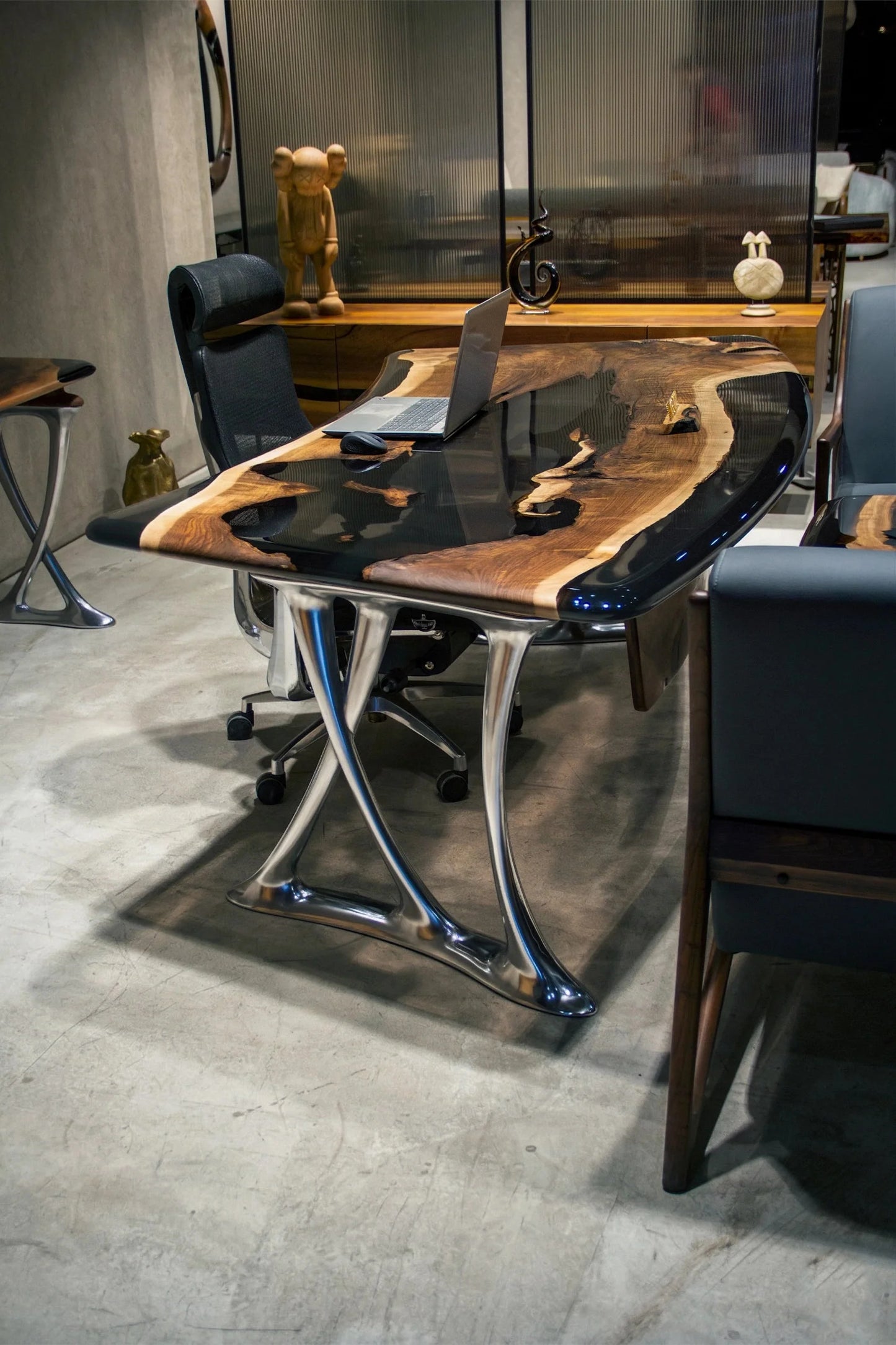 Luxury Walnut & Epoxy Executive Desk