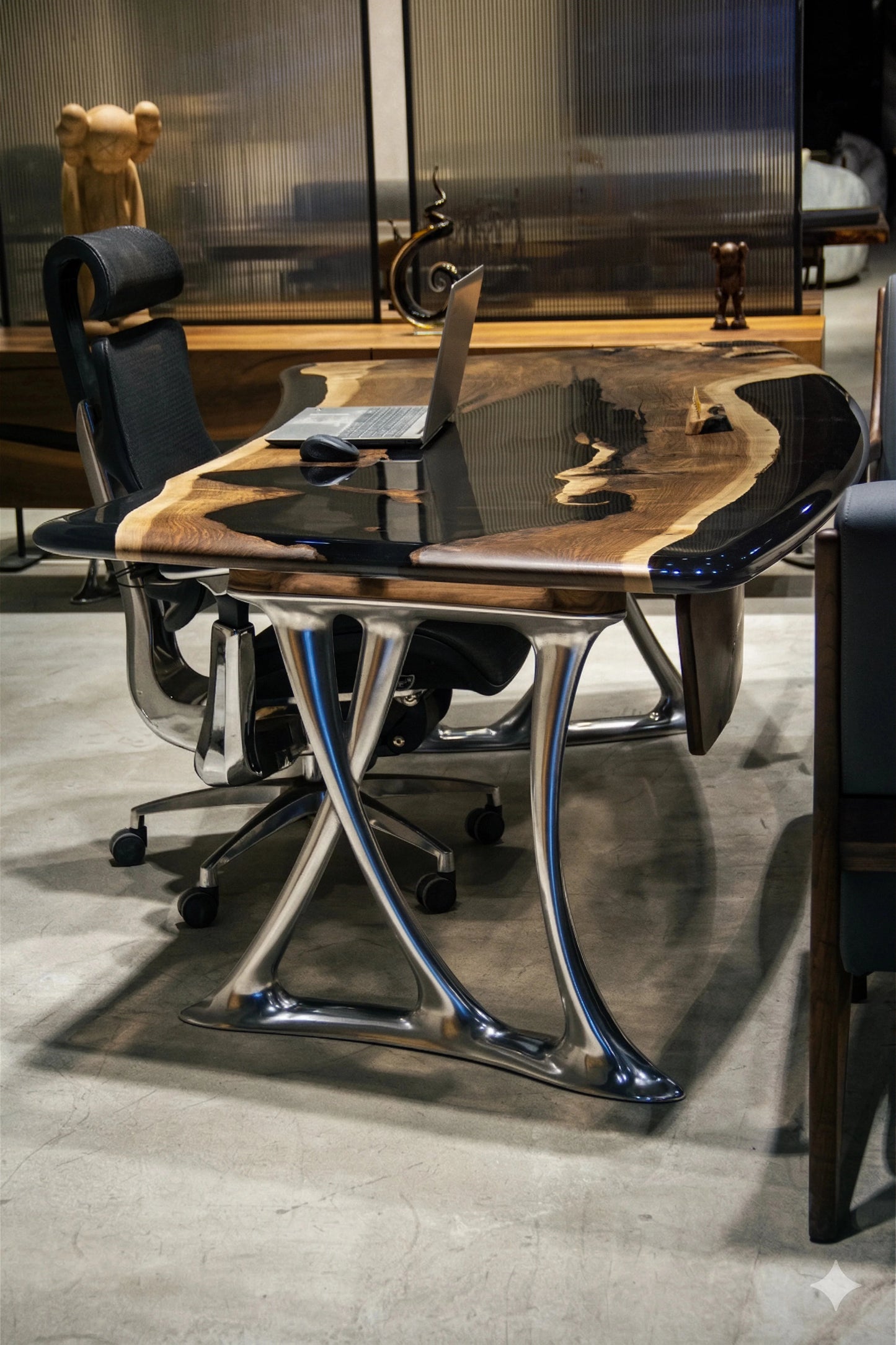 Luxury Walnut & Epoxy Executive Desk