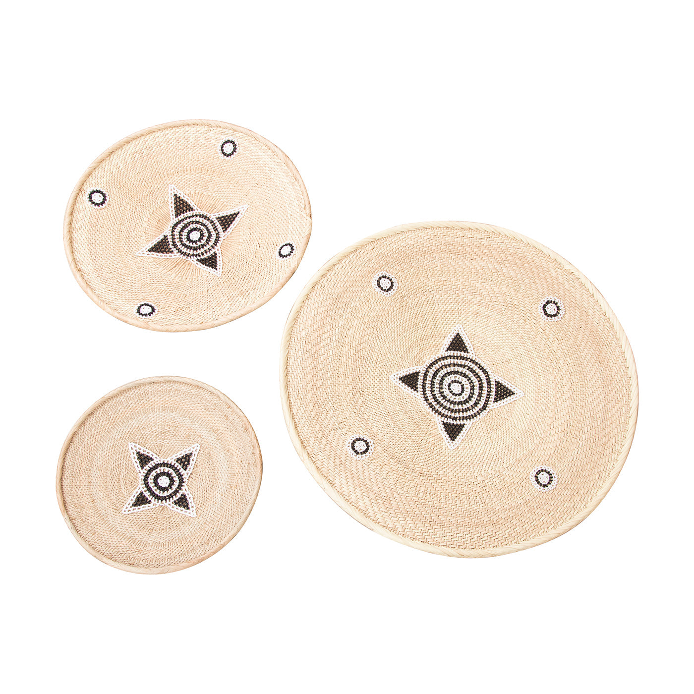 Tonga Natural Baskets with Beading | Set of 3-2