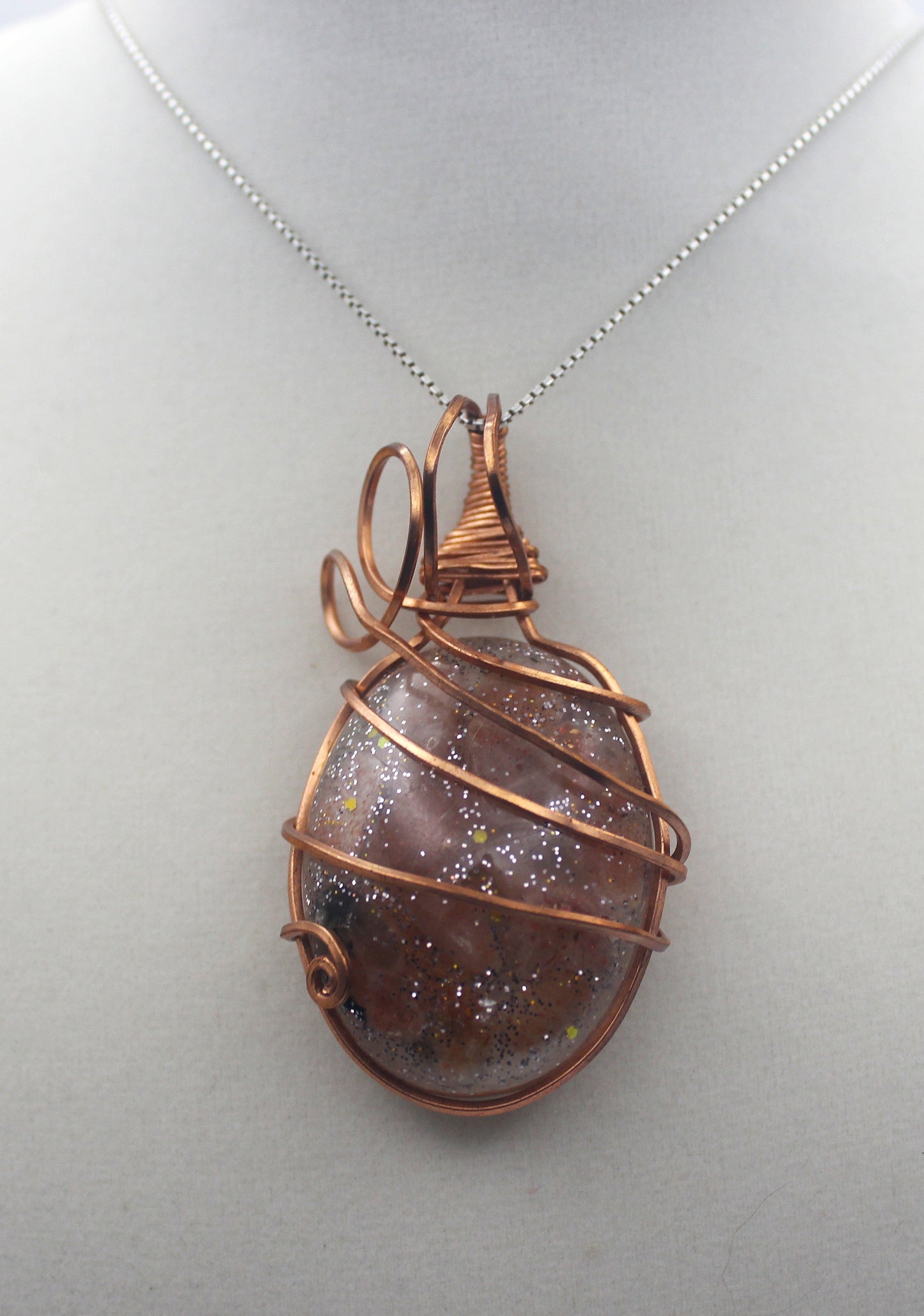 Raw Copper & Sunstone Pendant Necklace