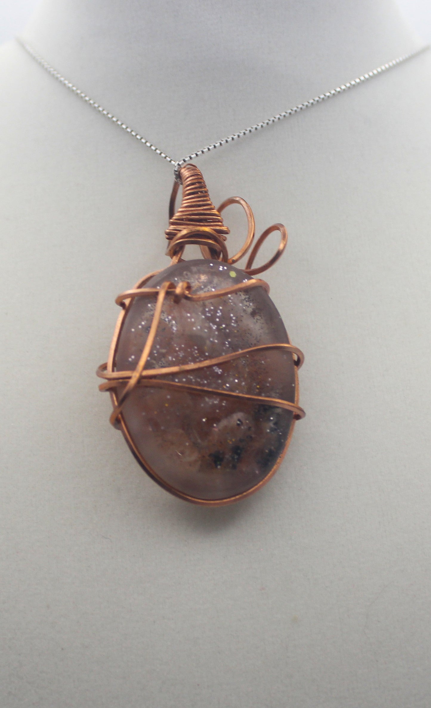 Raw Copper & Sunstone Pendant Necklace