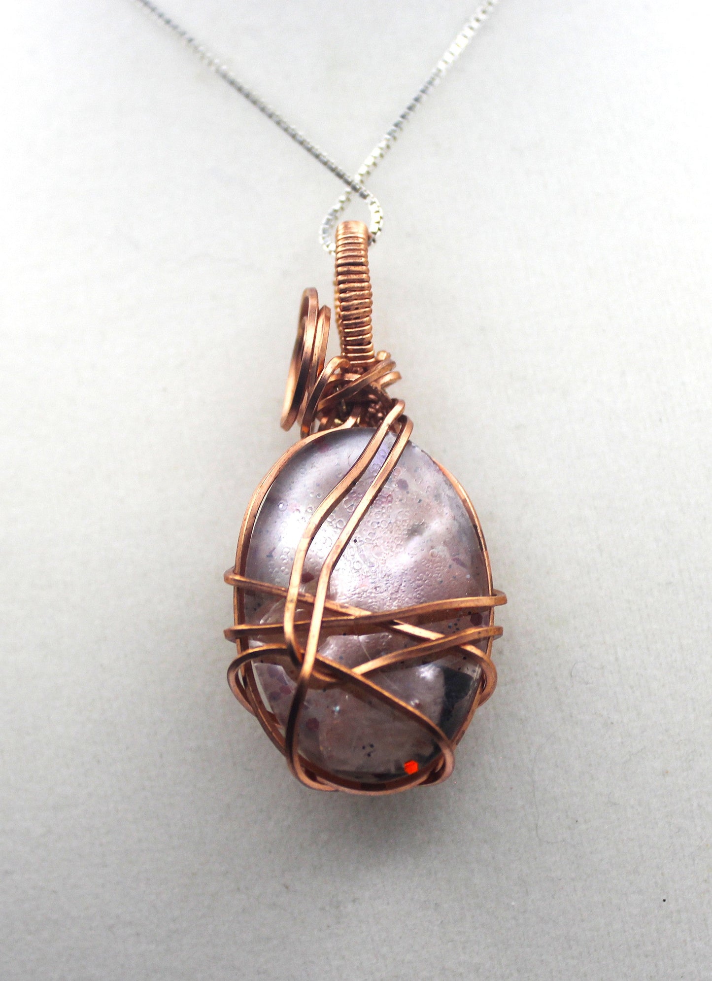 Raw Copper & Sunstone Mini Flower Pendant Necklace