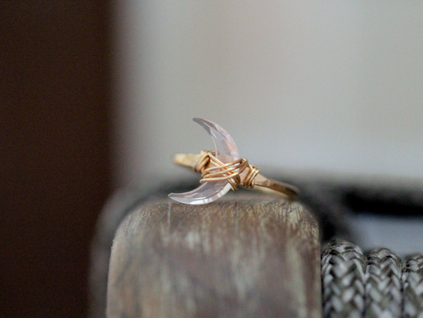 Moonbeam Ring | Rose Quartz