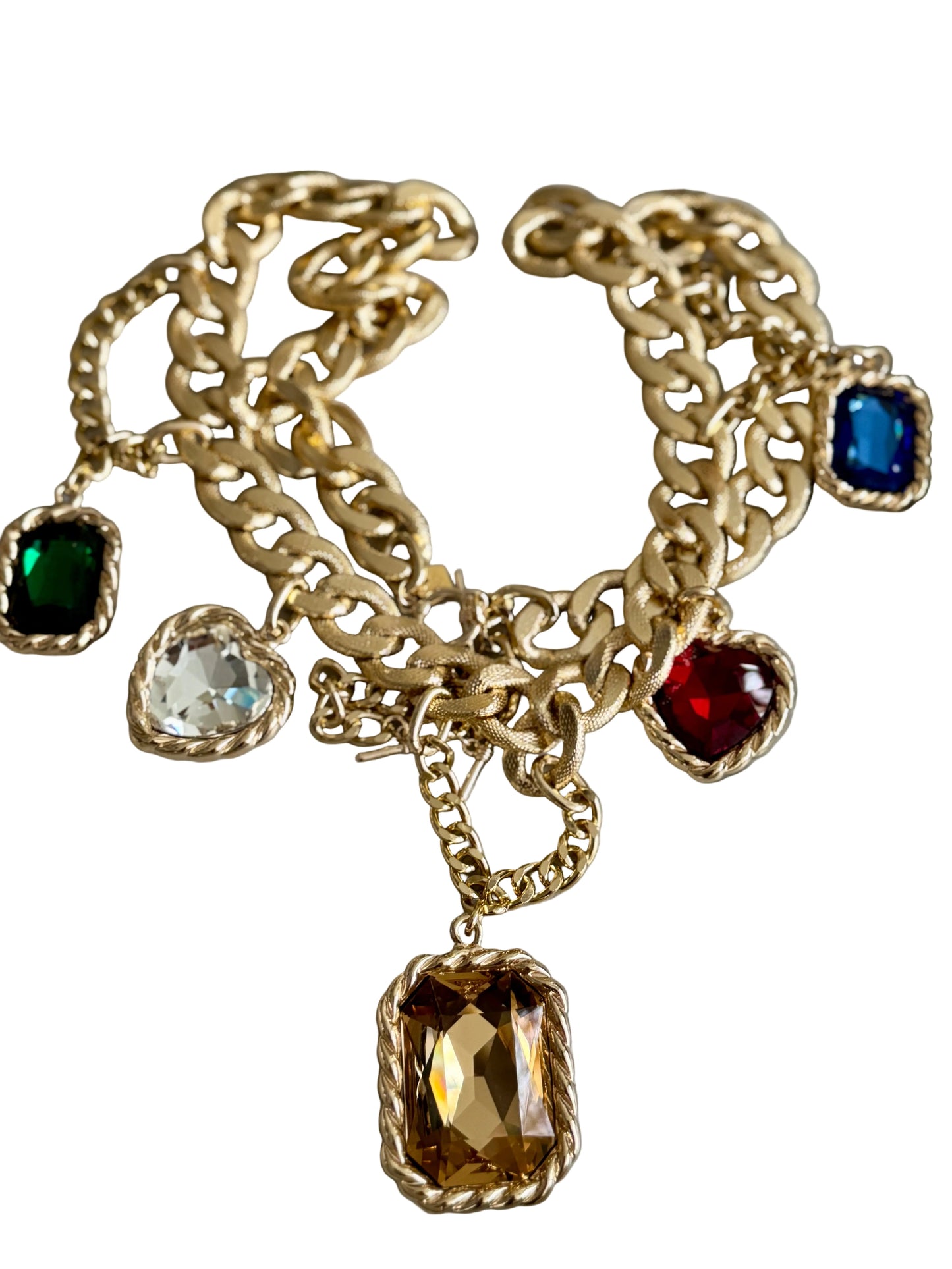 French Jeweled Chain Necklace | Charm Belt