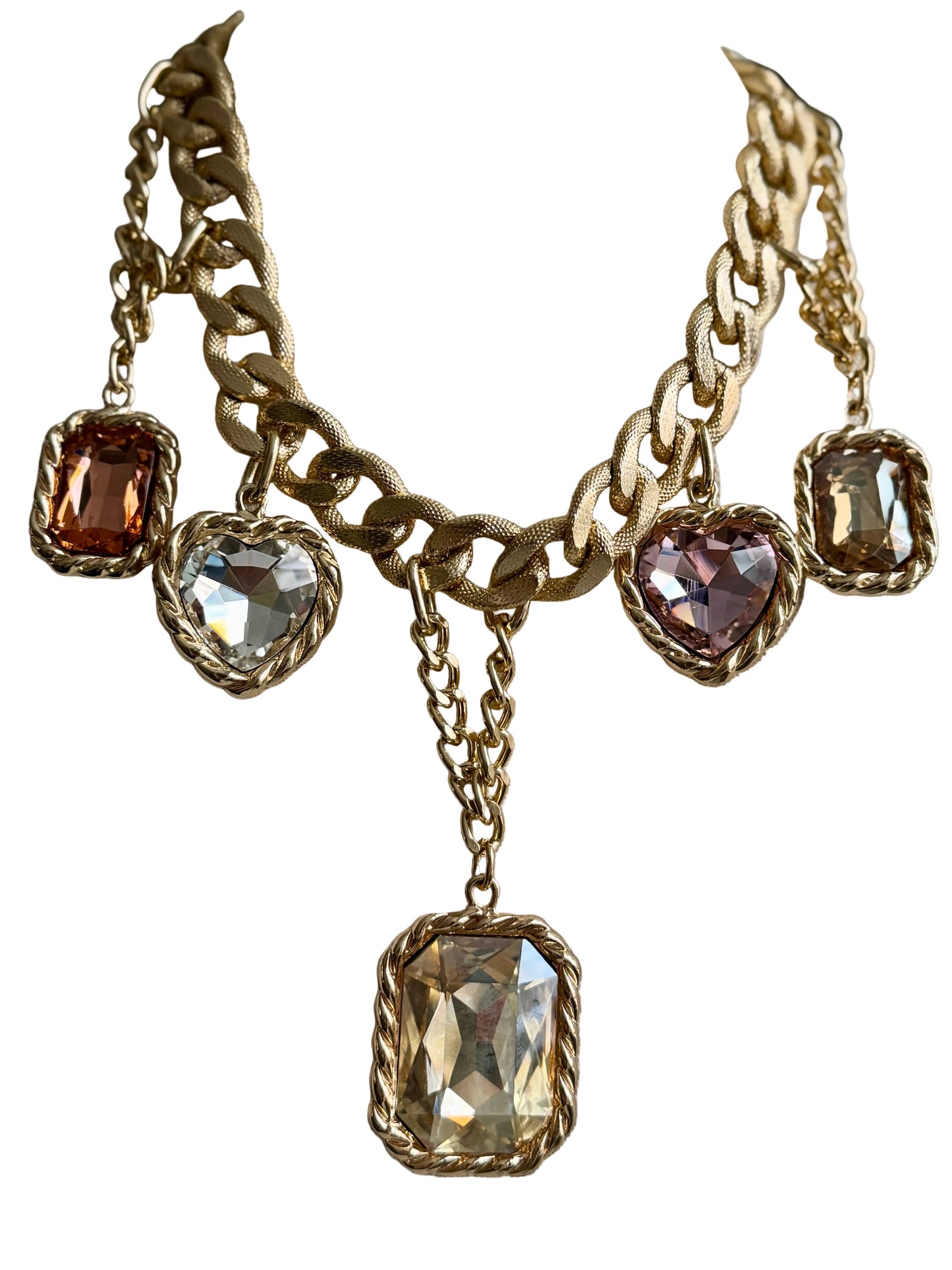 French Jeweled Chain Necklace | Charm Belt